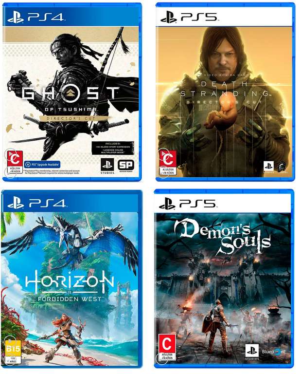 GamePlanet: Ghost of Tsushima Directors Cut ($450), Death Stranding Directors Cut ($500), Horizon Forbidden West ($700), Demons Souls ($800)