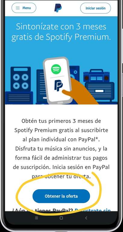 Spotify, primeros 3 meses premium gratis con cuenta Paypal