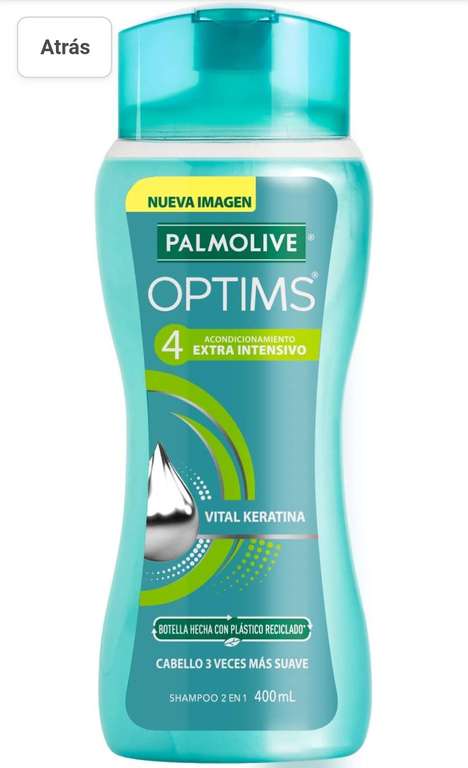 Amazon: Shampoo Palmoilve Optims Nivel 4 400ML