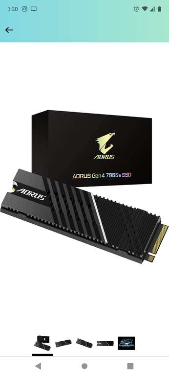 Amazon: SSD Gigabyte AORUS Gen4 7000s 1TB PCIe 4.0 NVMe M.2, disipador térmico de Aluminio Recubierto de nanocarbono, 3D TLC NAND