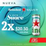 Tiendas Six: Heineken Silver, 2x1 (2 latas de 355ml x $20.50)