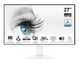Amazon: Monitor blanco LED IPS FHD MSI 27 Pro MP273AW 100Hz (Precio al pagar)