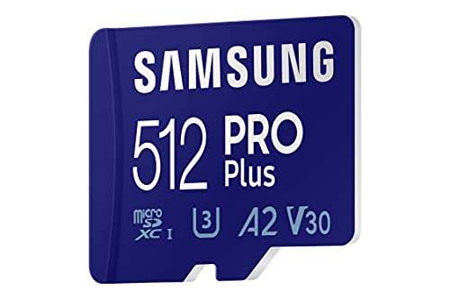 Amazon: SAMSUNG Pro Plus + Reader 512GB microSDXC hasta 160MB/s UHS-I, U3, A2, V30, Full HD y 4K | Precio al momento de pagar