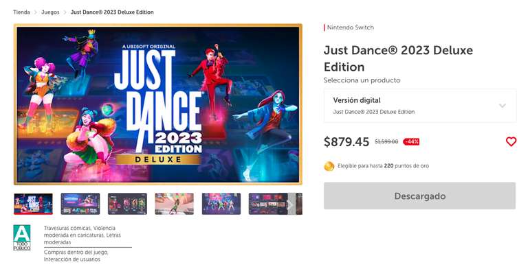 Nintendo eShop: Just Dance 2023 Deluxe Edition (nintendo switch)