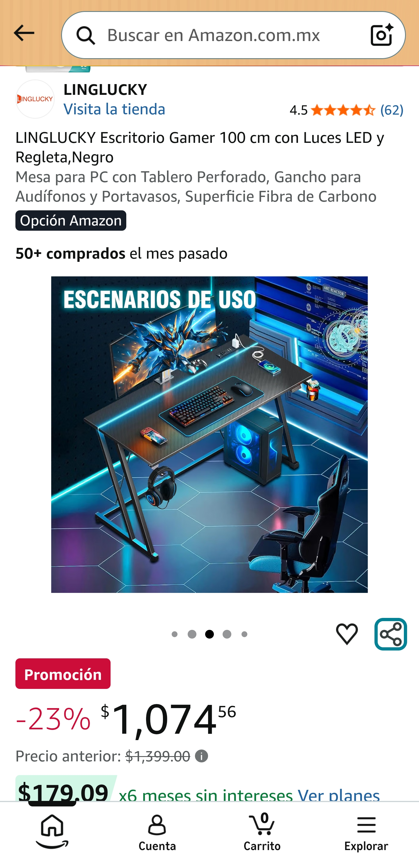 Amazon: Escritorio con luces Led