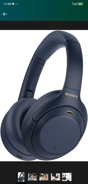 Amazon: Sony WH-1000XM4 Audífonos inalámbricos con Noise Cancelling, Negro (Versión Nacional)