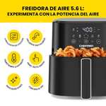 Amazon: Freidora de aire 5.7L, Chefman, TurboFry, Panel Digital, Funcion Agitar