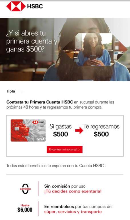 HSBC: Abre una cuenta digital stilo connect en sucursal, gasta $500 y te regresan $500