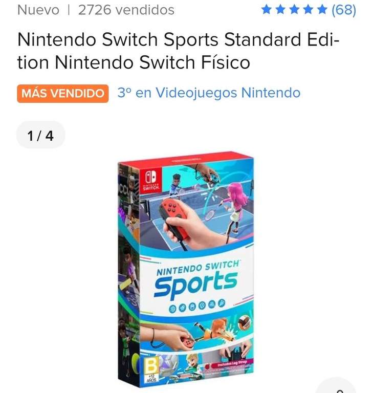 Mercado libre: Nintendo Switch Sports Standard Edition Nintendo Switch Físico(pagado con mastercard)