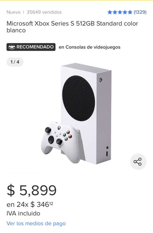 Mercado Libre: Xbox Series S