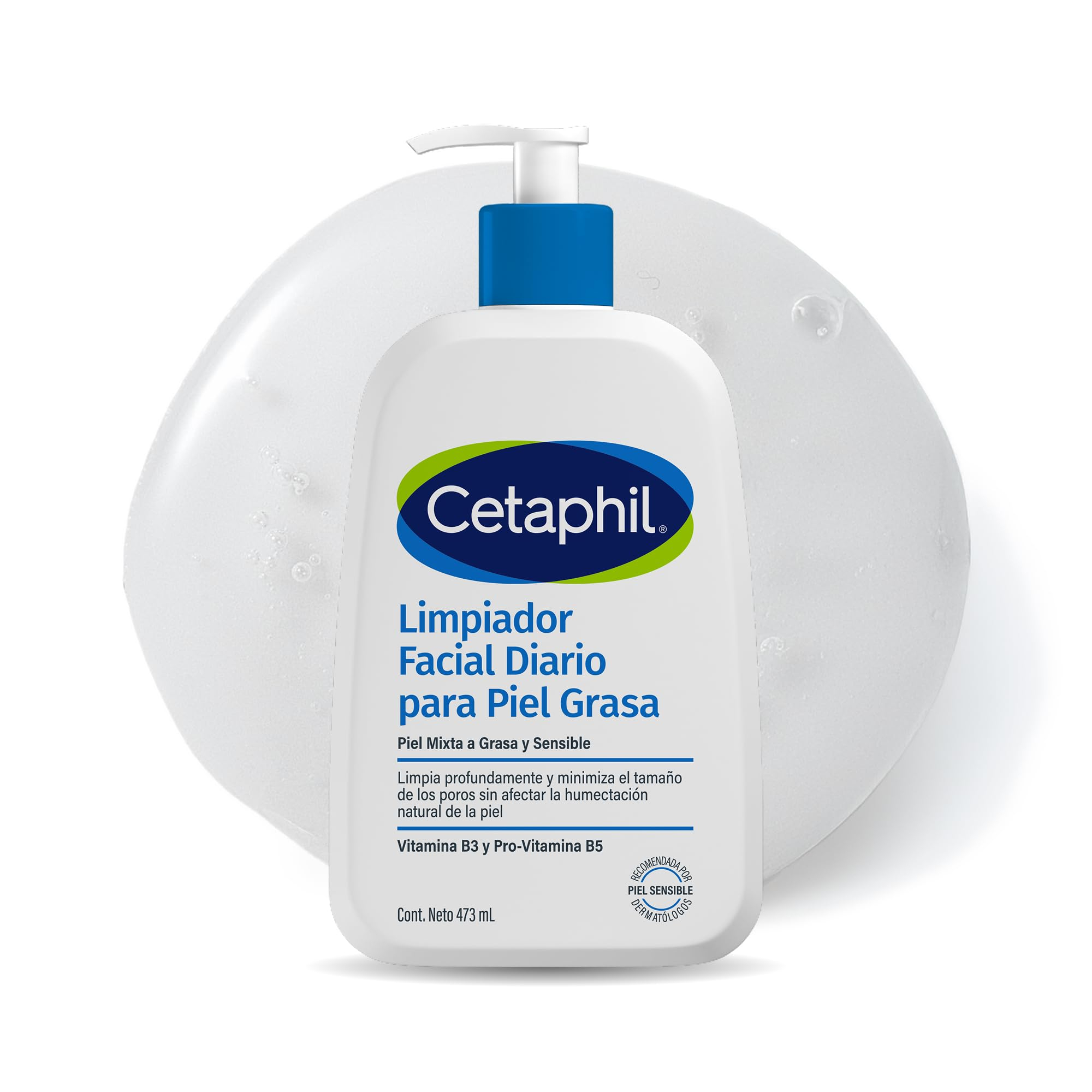 Amazon: Cetaphil Gel Limpiador Facial Diario Piel Mixta y Grasa Niacinamida 473 ml | Planea y Ahorra