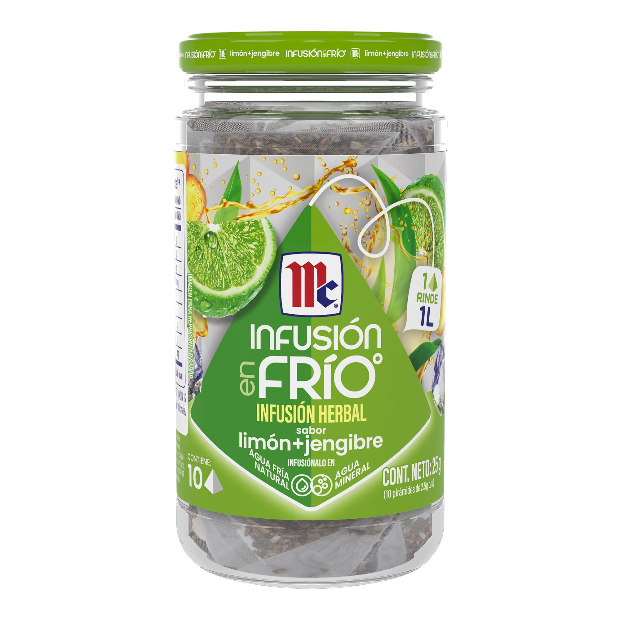 Amazon: McCormick Infusión Herbal en Frío sabor Limón-Jengibre 10 sobres
