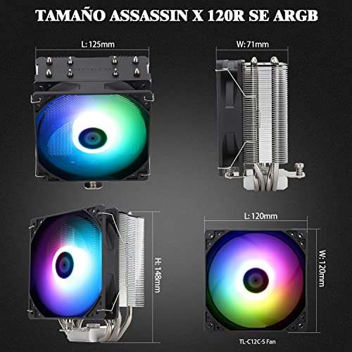 Amazon: Thermalright AssassinX120 SE ARGB CPU Air Cooler, AX120 SE ARGB (soporte para AM5 y LGA 1700)