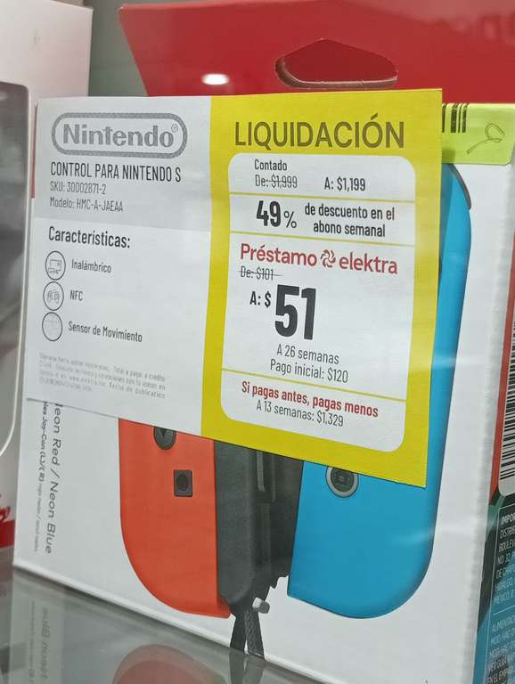 Elektra: Control para Nintendo Switch Joy Con (Rojo Neon/Azul Neon) - Villa Lázaro Cárdenas