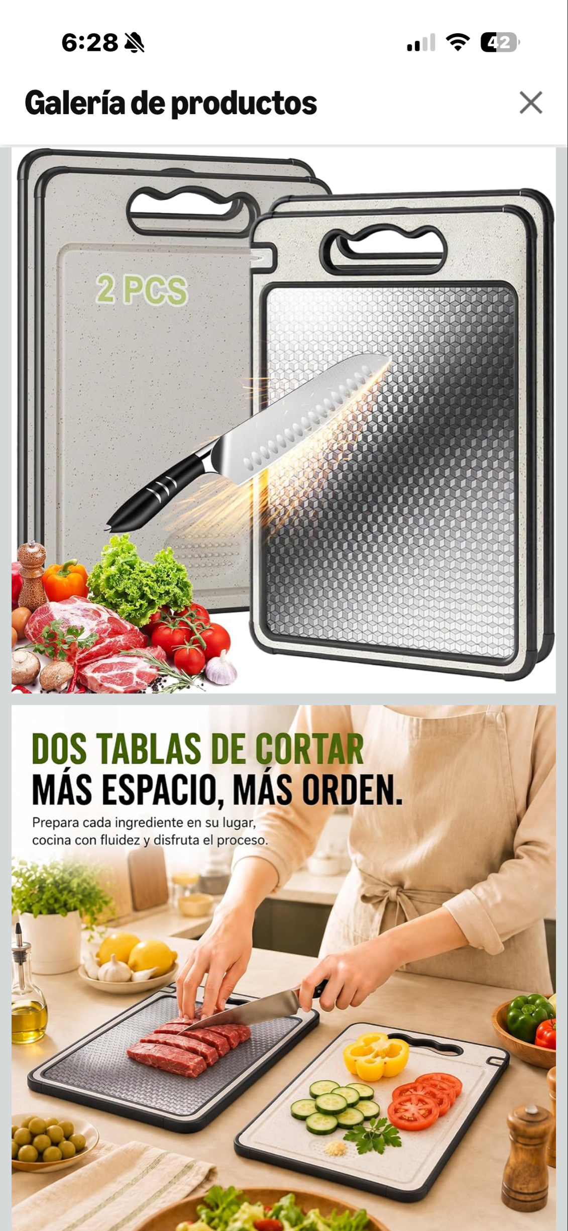 Amazon: Tablas para picar de acero inoxidable
