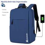 Amazon: Bluelander Mochila Antirrobo, Impermeable Bolsillos Ocultos con Puerto de Carga USB para Power Bank (No incluida)