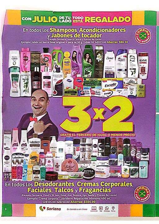 Soriana Híper: Folleto Julio Regalado (13-19 Jul) | 3x2 en shampoos, acondicionadores, cremas, desodorantes, jabones, vinos, licores y más