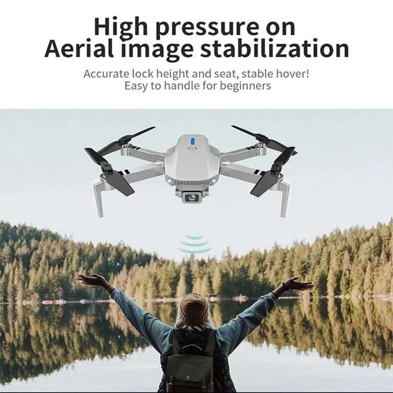 AliExpress: TOSR Drone E88 Pro 100 Metros distancia (Kit 2 Cámaras 4K con 3 Baterías)