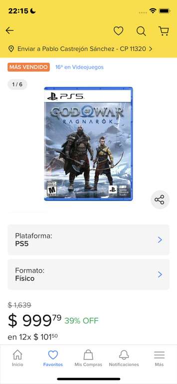 Mercado Libre: God of War Ragnarök Standard Edition Sony PS5 Físico