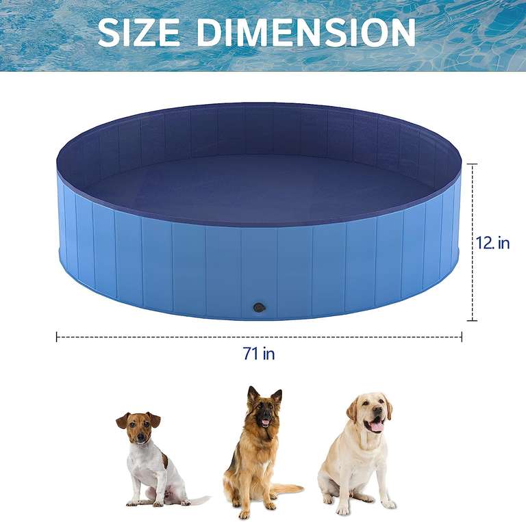 Amazon: Piscina plegable 1.80 m para niños y mascotas.
