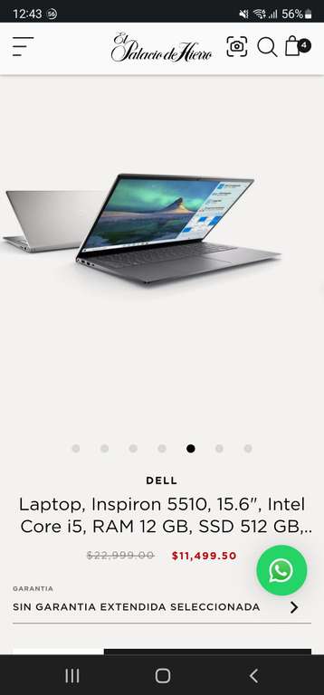 Laptop, Inspiron 5510, 15.6", Intel Core i5, RAM 12 GB