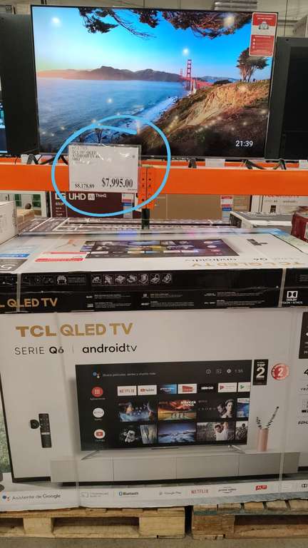 Costco: Pantalla TCL QLED TV 55” serie q6 con AndroidTV a $7,995