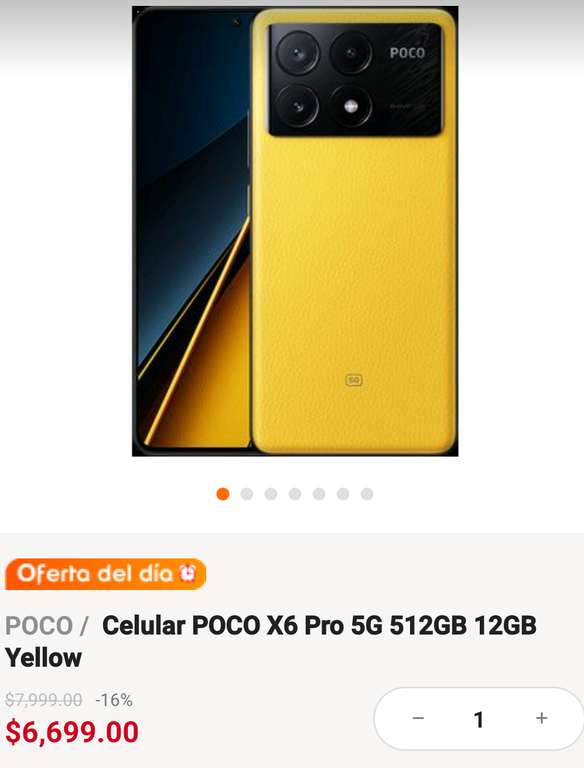 Linio: Celular POCO X6 Pro 5G 512GB 12GB Yellow pagando con Kueski