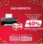 Office Depot: Impresora canon G2160 al 60% de descuento al comprar cualquier caja de papel.