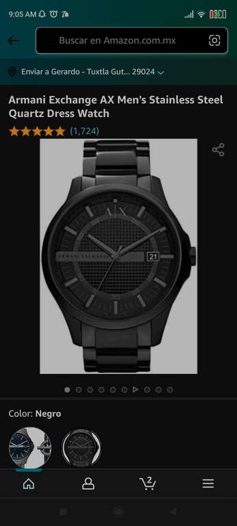 Amazon: reloj Armani exchange AX Men's Quartz Dress watch a $1999 exclusivo miembros prime