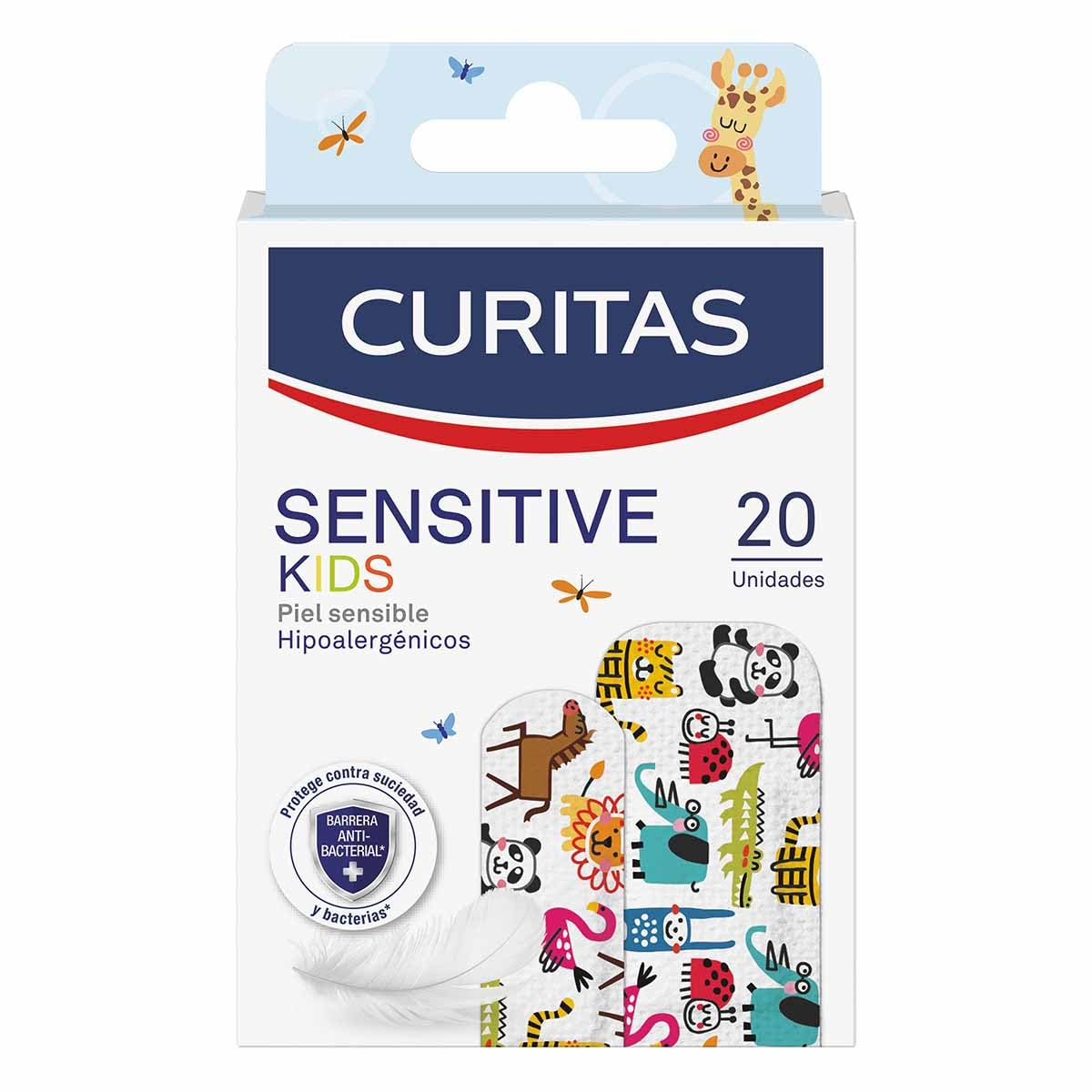 AMAZON: Curitas Venditas Adhesivas Sensitive Kidscon diseños de animales, 20 piezas