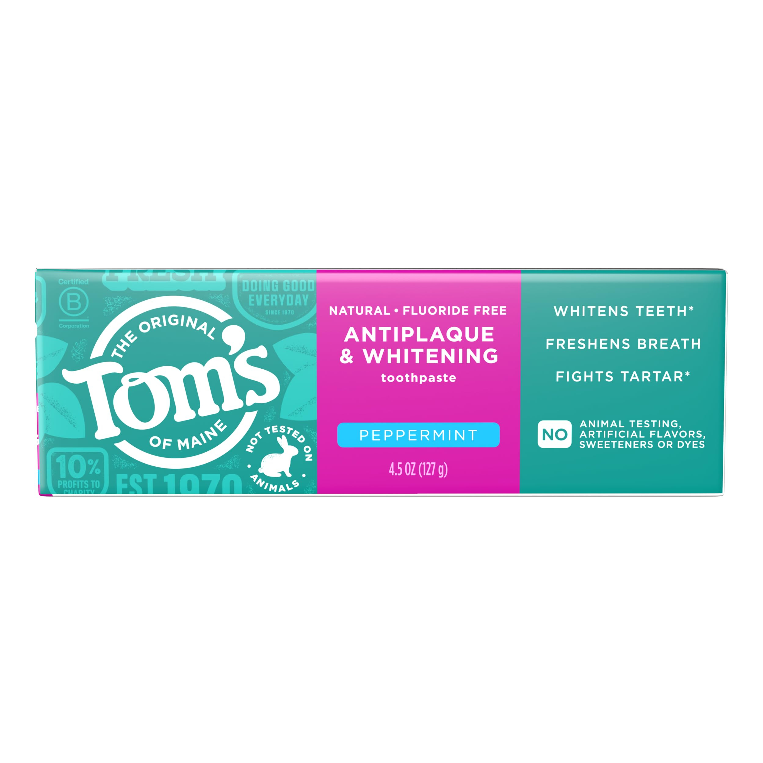 Amazon: 2 Tom's of Maine Pasta Dental sin Flúor Blanqueadora Antiplaca 127g | Planea y Ahorra