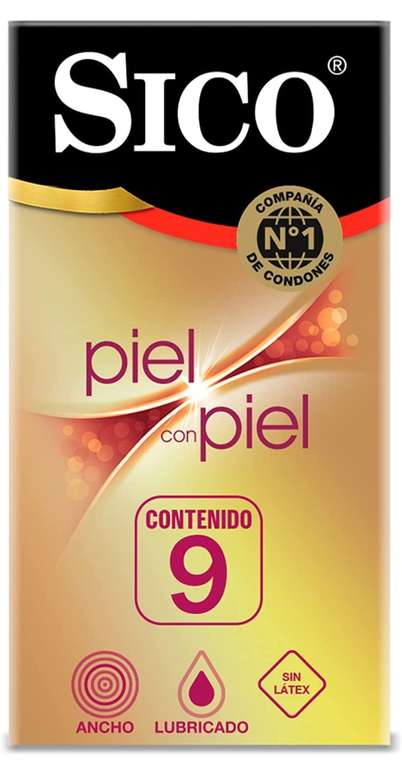 Amazon: Sico Piel con Piel, condones sin látex, cartera con 9 piezas