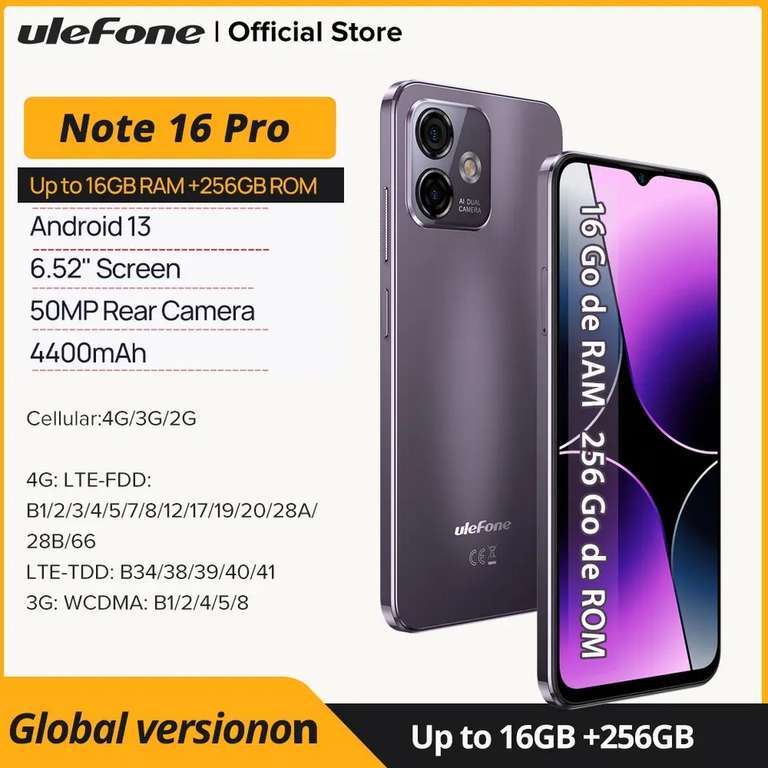 AliExpress: Celular Ulefone Note 16 Pro