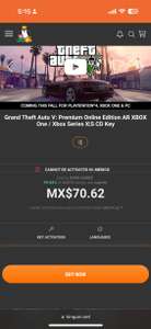 Kinguin: GTA V Premium Edition Key Arg Xbox