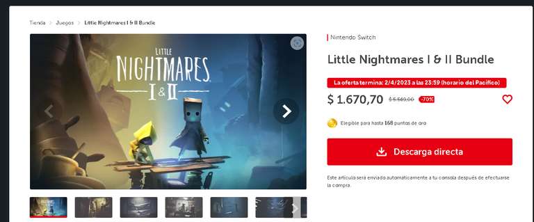 Nintendo eShop Argentina: Little Nightmares 1 y 2