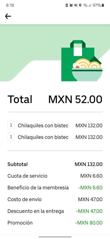 Uber Eats: Chilaquilovers Churubusco - Chilaquiles al 2x1 + cupón