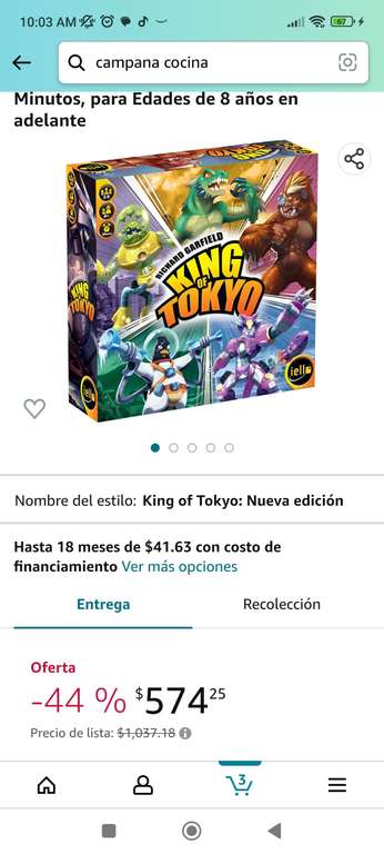 Amazon: Juego mesa king of Tokyo 4-6 jugadores