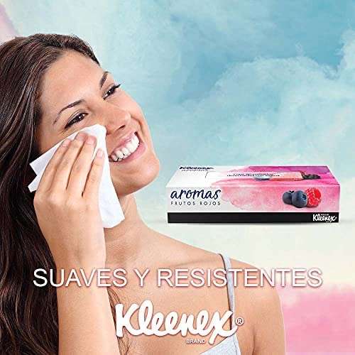 Amazon: Kleenex Pañuelos Faciales, Paquete Con 90 Piezas De Doble Hoja, Aroma De Frutos Rojos | Cantidad mín 3 | envío gratis con Prime