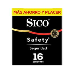 Amazon Sico Safety, condones de hule látex natural, cartera con 16 piezas | Planea y Ahorra