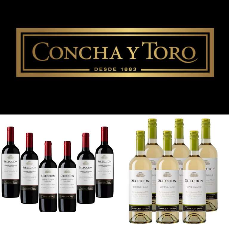 Costco: Concha y Toro, Vino Tinto o Blanco Seleccion (6 Botellas de 750ml)