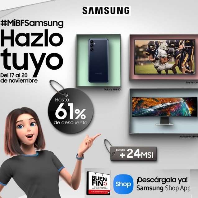 Samsung Buen Fin 2023: Cupón del 10% (inicia 7:00 pm) + Promos Bancarias