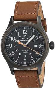 Amazon: Timex Expedition Scout - Reloj para hombre, 40 mm, esfera y caja negra con correa de piel
