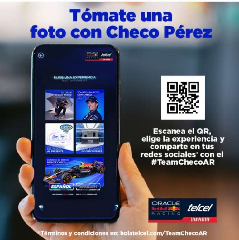Telmex-Telcel: Tómate una foto con Checo en realidad aumentada