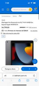 Walmart: iPad Apple 9na Generacion BBVA (precio individual comprando 2 piezas)