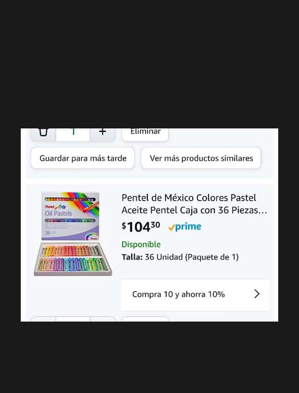 Amazon: Gises de aceite marca Pentel 36 piezas. Envío gratis con Prime