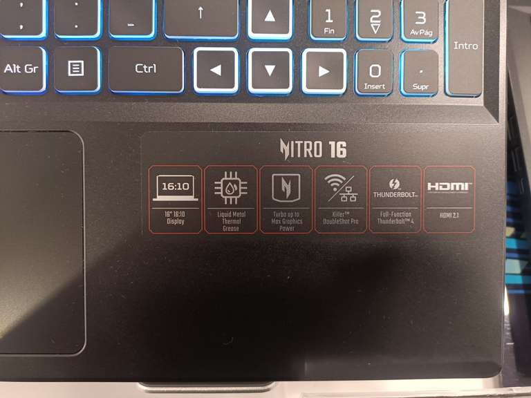 Liverpool: Laptop gamer Acer Nitro 16 pulgadas Full HD Intel Core i5 NVIDIA Geforce RTX 4050