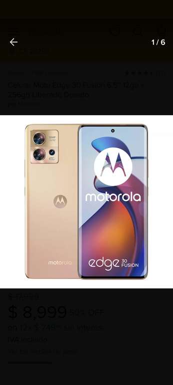 Mercado Libre: Motorola edge 30 fusión 12gb ram libre