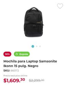 Office Depot: Mochila para Laptop Samsonite Ikonn 31R209001 / Negro / 15.4 Pulg.