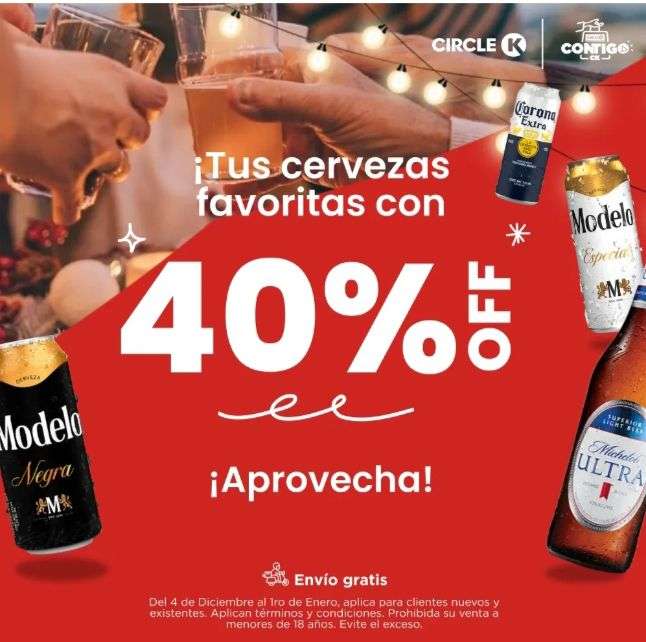 Circle K: 40% de Descuento en Cervezas Modelo, Ultra, Corona, Victoria, Stella Artois y Barrilito