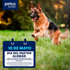 Petco: Galleta gratis por Día del Pastor Aleman (10 Mayo)